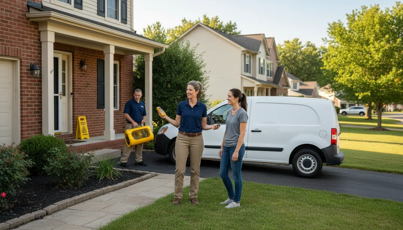 Residential water damage restoration in Waterloo, IL